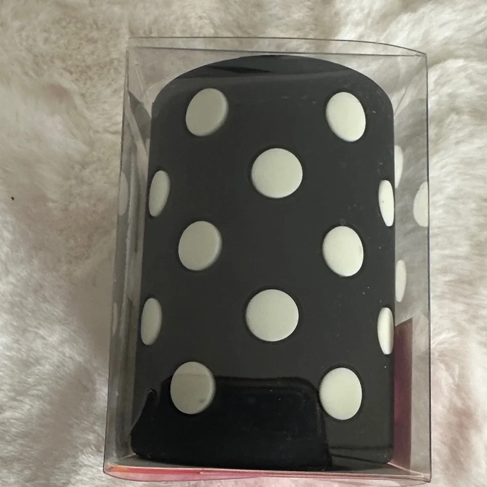 kate spade Black and White Polka Dot Drink Cozy